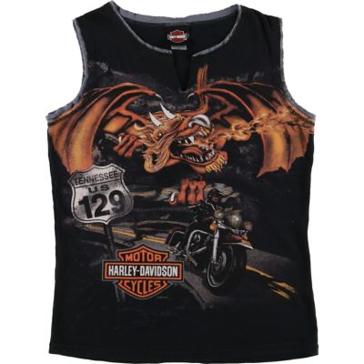 ハーレーダビッドソン デカロゴ tシャツ ドラゴン 龍 竜 USA製