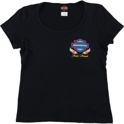 古着 ハーレーダビッドソン Harley-Davidson ボートネック モーターサイクル バイクTシャツ レディースL相当 /eaa473720 【中古】 【240802】 【Elulu/エルル】