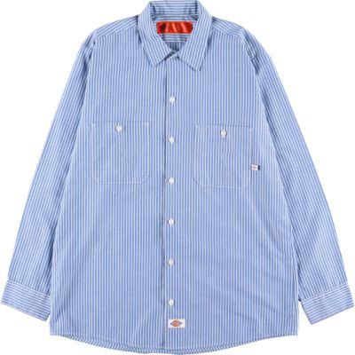 古着 レッドキャップ Red kap ストライプ柄 長袖 ワークシャツ メンズS