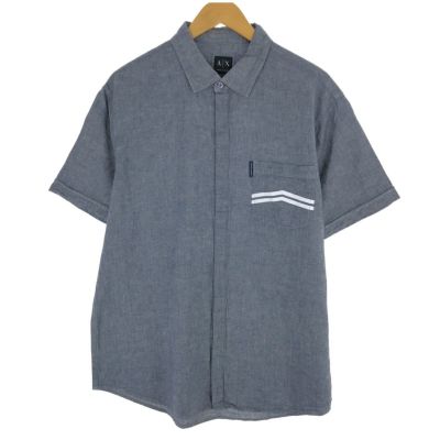 古着 ARMANI EXCHANGE 半袖 リネンシャツ メンズXL相当 /eaa465873 【中古】 【240802】