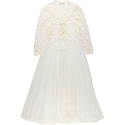 古着 VICTORIAS SECRET マキシ丈 シースルー レースガウン USA製 SMALL レディースS相当 /eaa498161 【中古】 【250203】 【Elulu/エルル】