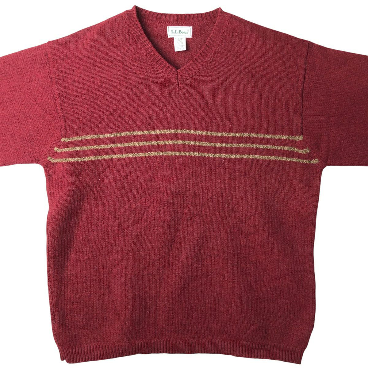 古着 80年代 エルエルビーン L.L.Bean Vネック ウールニットセーター