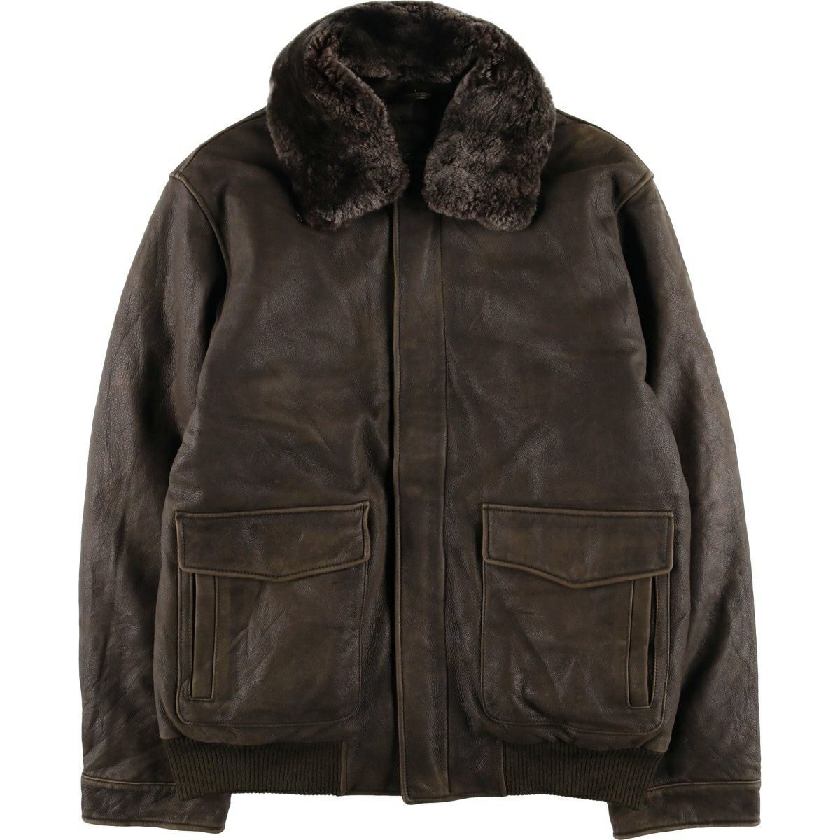 古着 00年代 エディーバウアー Eddie Bauer G-1タイプ レザーフライト