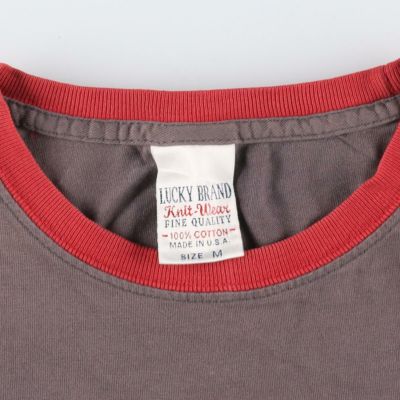 古着 LUCKY BRAND リンガーTシャツ プリントTシャツ USA製