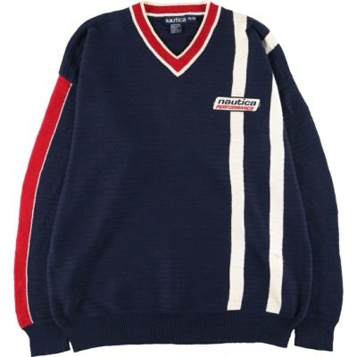 古着 00年代～ ノーティカ NAUTICA Vネック コットンニット