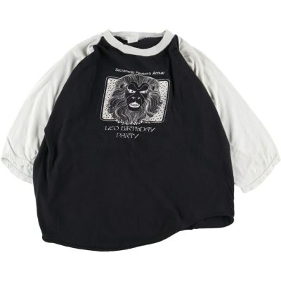 古着 80～90年代 七分袖 ラグランTシャツ メンズM相当