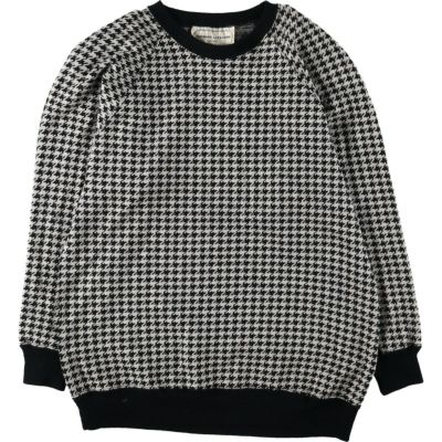 古着 WINDRIDGE チェック柄 アクリルニットセーター メンズM相当