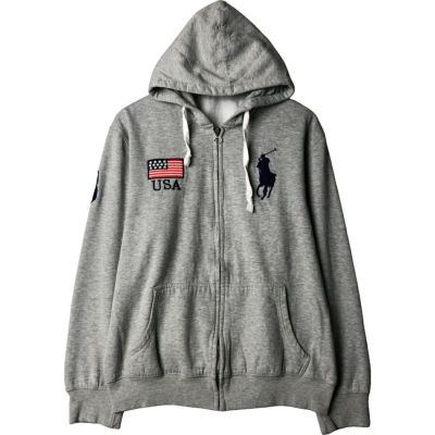 Polo by Ralph Lauren ビッグポニー フルジップ LL星条旗 ポロ ラルフローレン POLO RALPH LAUREN ジップアップスウェット