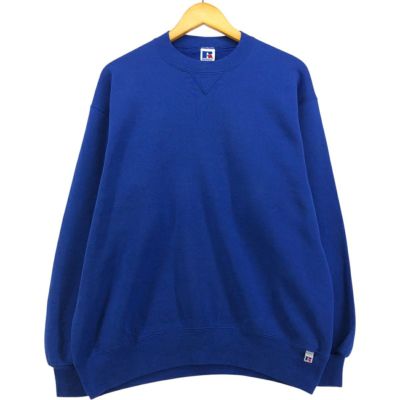 80s ラッセル USA製 スウェット トレーナー L 青 ブランク 6034 古着 90年代 ラッセル Russell 無地 ブランクスウェットシャツ