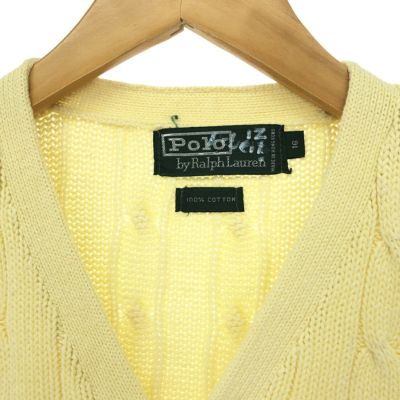 美品✨ ポロラルフローレン　ケーブル編み　ニット ベスト　ノースリーブ　イエロー POLO RALPH LAUREN（イエロー/黄色系）のフリマアイテム一覧