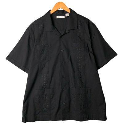 古着 CHIC ELEGANT ワイドカラー 半袖 メキシカンシャツ