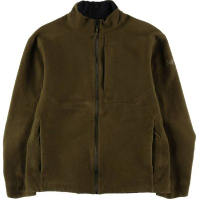 【個性派古着】日本製　ブルゾン　ウールジャケットM　フルジップ　深緑　襟2WAY 個性派古着】日本製 ブルゾン ウールジャケットM フルジップ