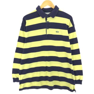 LACOSTE - 古着 ラコステ LACOSTE IZOD ボーダー柄 長袖 ポロシャツ レディースS相当 /eaa486392 古着 ラコステ LACOSTE IZOD ボーダー柄 長袖 ポロシャツ