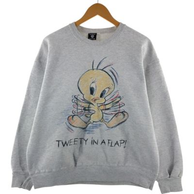 古着 90年代 WARNER BROS. STORE STUDIO LOONEY TUNES ルーニーテューンズ TWEETY BIRD トゥイーティー キャラクタースウェットシャツ トレーナー メンズL相当 ヴィンテージ /eaa498785 【中古】 【250207】