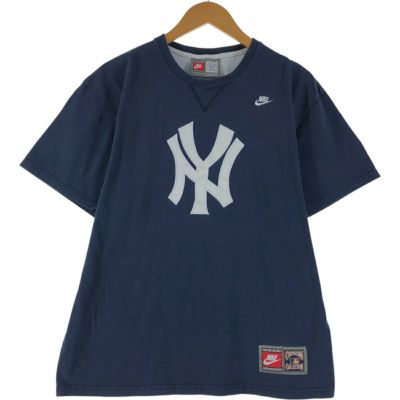 NIKE - 00s MLB オフィシャル ナイキ ヤンキース トラック ジャケット レディース L メンズ M / オールド NIKE ジャージ スウッシュ スタジャン 紺 00s NIKE 】刺繍スウッシュトラックジャケット紺XL切り替え