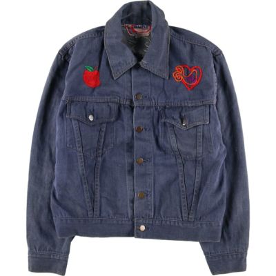 古着 80年代 DUDE WESTERN バック刺繍 デニムジャケット レディースL