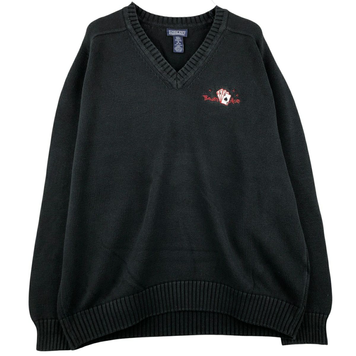 古着 ランズエンド LANDS END Vネック コットンニットセーター USA製