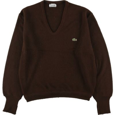 古着 ラコステ LACOSTE CHEMISE フレンチラコステ ウール Vネック