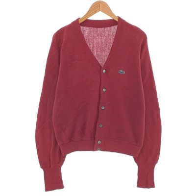 古着 80年代 ラコステ LACOSTE アクリルニットカーディガン メンズM相当 ヴィンテージ /eaa402777 【中古】 【250209】