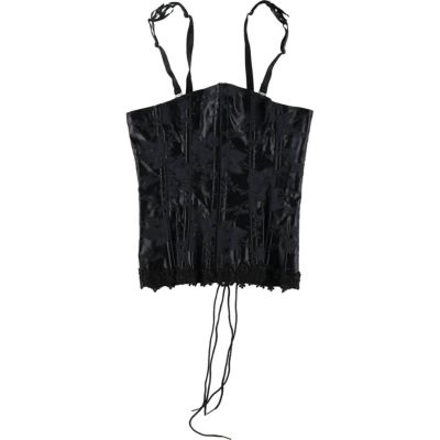 古着 VICTORIAS SECRET 花柄 レースアップ コルセット ビスチェ カナダ製 レディースS相当 /eaa514637 【中古】 【250209】 【Elulu/エルル】