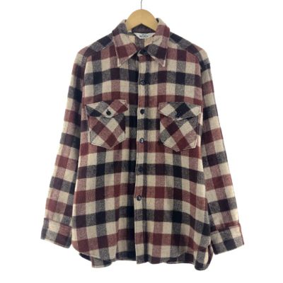 古着 90年代 ウールリッチ WOOLRICH 迷彩柄 長袖 フランネルシャツ USA