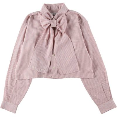 古着 JOS.LAWRENCE Eluluオリジナルリメイク ビッグリボンシャツ 長袖 ボタンダウンストライプシャツ USA製 レディースM相当 /eaa513220 古着 JOS.LAWRENCE Eluluオリジナルリメイク ビッグリボンシャツ