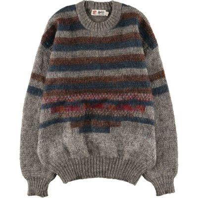 THE ITALIAN SWEATER CO 総柄 ウールニットカーディガン イタリア製 メンズXL /eaa353841