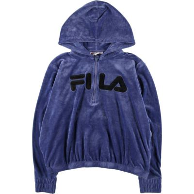 古着 フィラ FILA ハーフジップ ベロアパーカー レディースXL相当 /eaa514660 【中古】 【250210】 【Elulu/エルル】