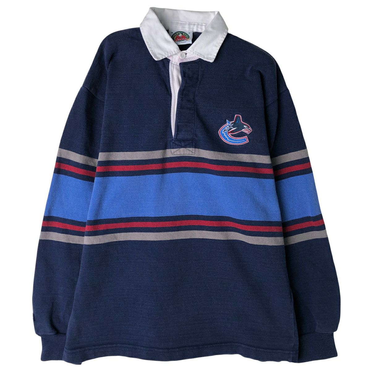 古着 バーバリアン BARBARIAN 長袖 ラガーシャツ カナダ製 メンズL相当