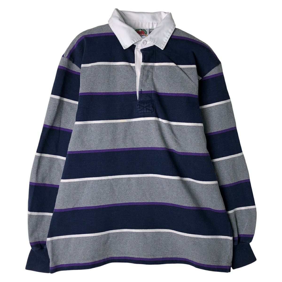 古着 バーバリアン BARBARIAN ボーダー柄 長袖 ラガーシャツ カナダ製