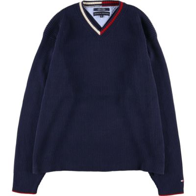 古着 90年代 トミーヒルフィガー TOMMY HILFIGER Vネック コットン