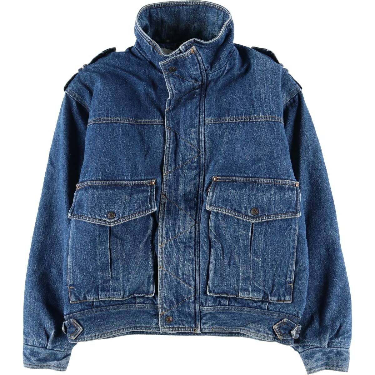 リーバイス 2025AW デニムジャケット コーデュロイ襟 古着 青 XL相当 古着 リーバイス Levis 中綿入り スタンドカラー デニムジャケット