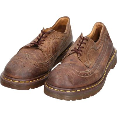 英国製 ドクターマーチン Dr.Martens ウイングチップ UK8 茶 英国製 DR.MARTENSドクターマーチン ウイングチップ レザー