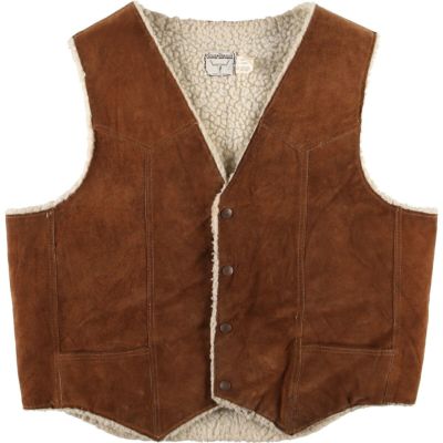 古着 STEER BRAND スエードレザーベスト USA製 メンズXL相当 /eaa514161 【中古】 【250212】