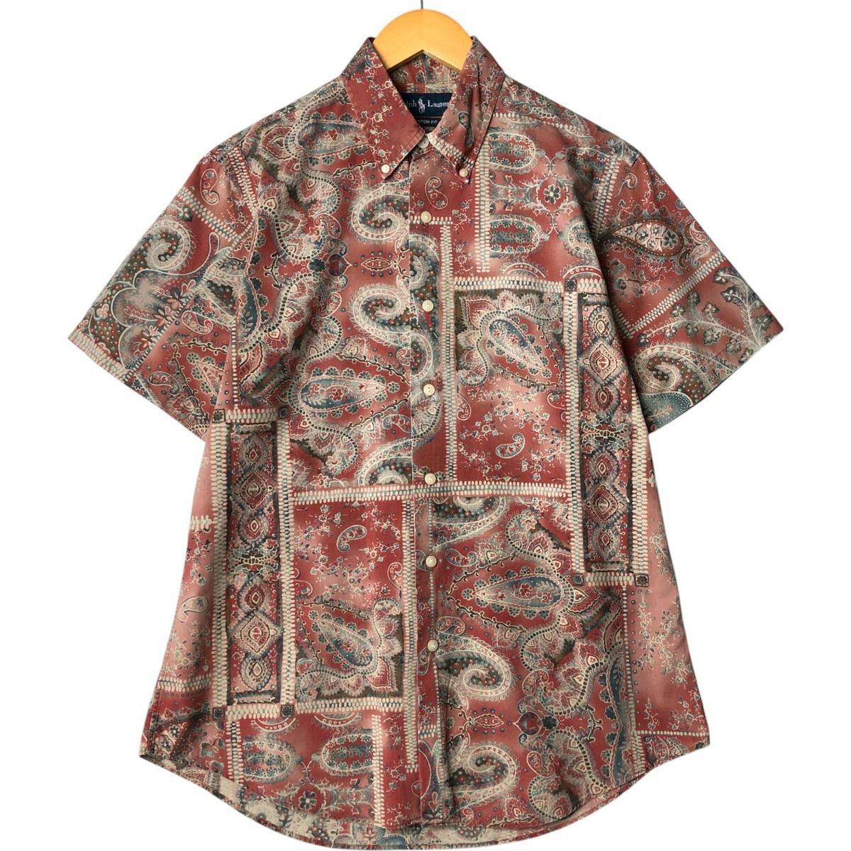 古着 ラルフローレン Ralph Lauren CUSTOM FIT ペイズリー柄 半袖  