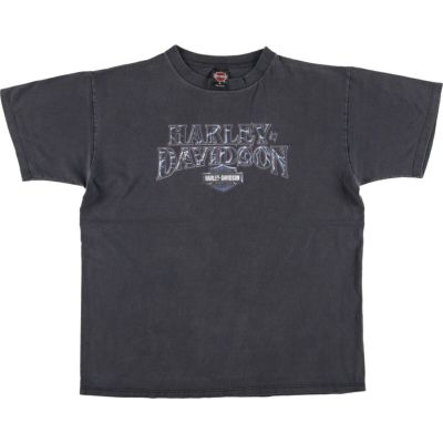 ハーレーダビッドソン ビッグロゴ スモーク アメリカ製生地 Tシャツ XL 古着 ハーレーダビッドソン Harley-Davidson 星条旗柄 モーター