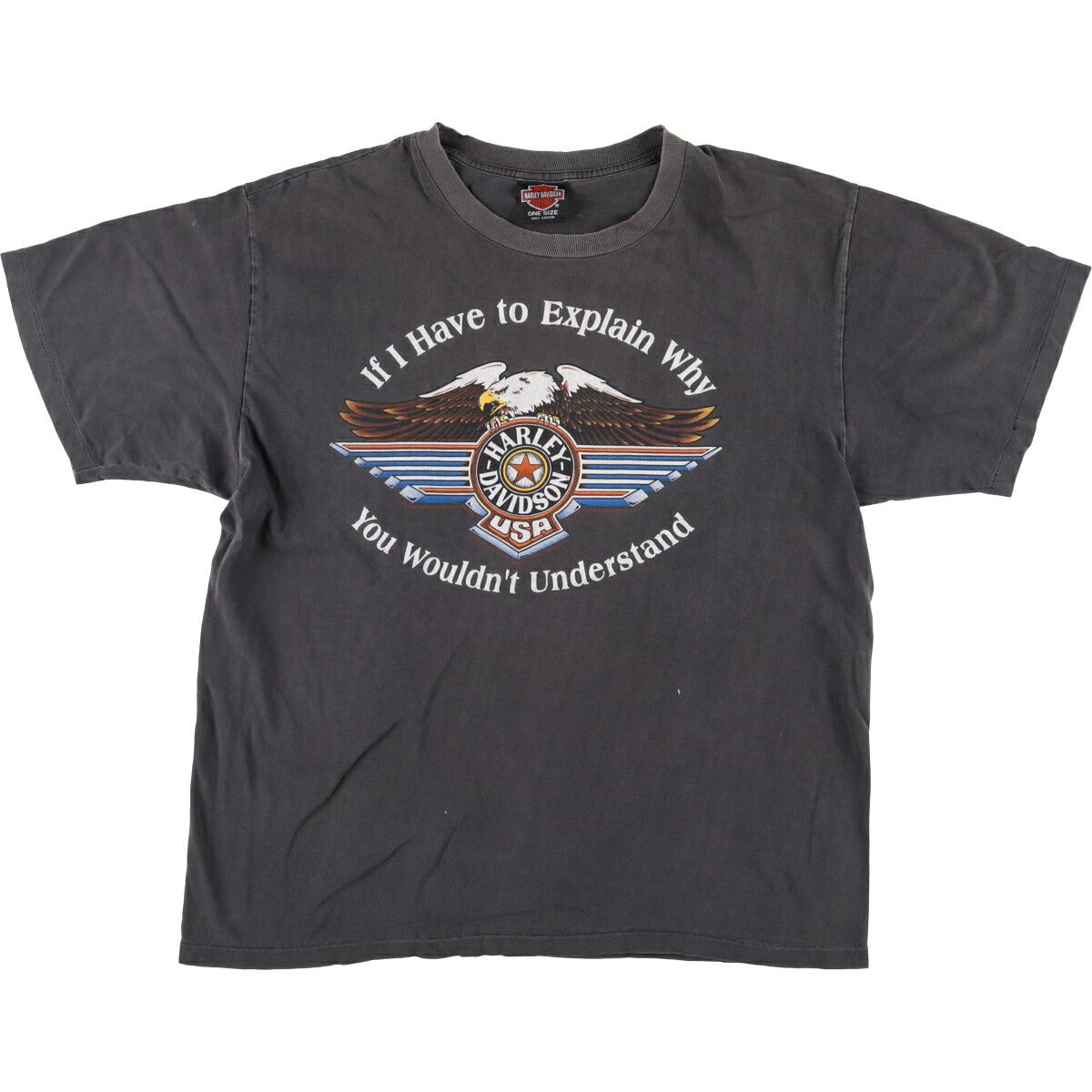 古着 ハーレーダビッドソン Harley-Davidson ドクロ柄 スカル柄 鷲柄  