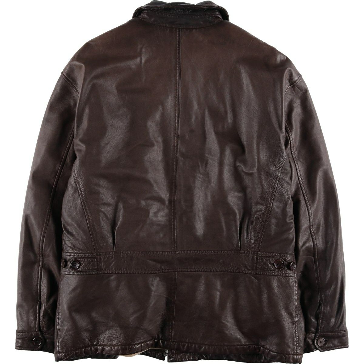 古着 ヒューゴボス HUGO BOSS 中綿入り レザージャケット メンズXL相当