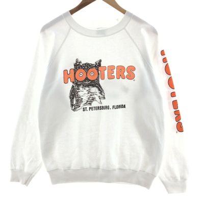 古着 80年代 ヘインズ Hanes POLY-COTTON 青タグ HOOTERS フーターズ アドバタイジング スウェットシャツ トレーナー  USA製 メンズL相当 ヴィンテージ /eaa391525 【中古】 【240812】 ss2412_30 | 古着屋JAM（ジャム）