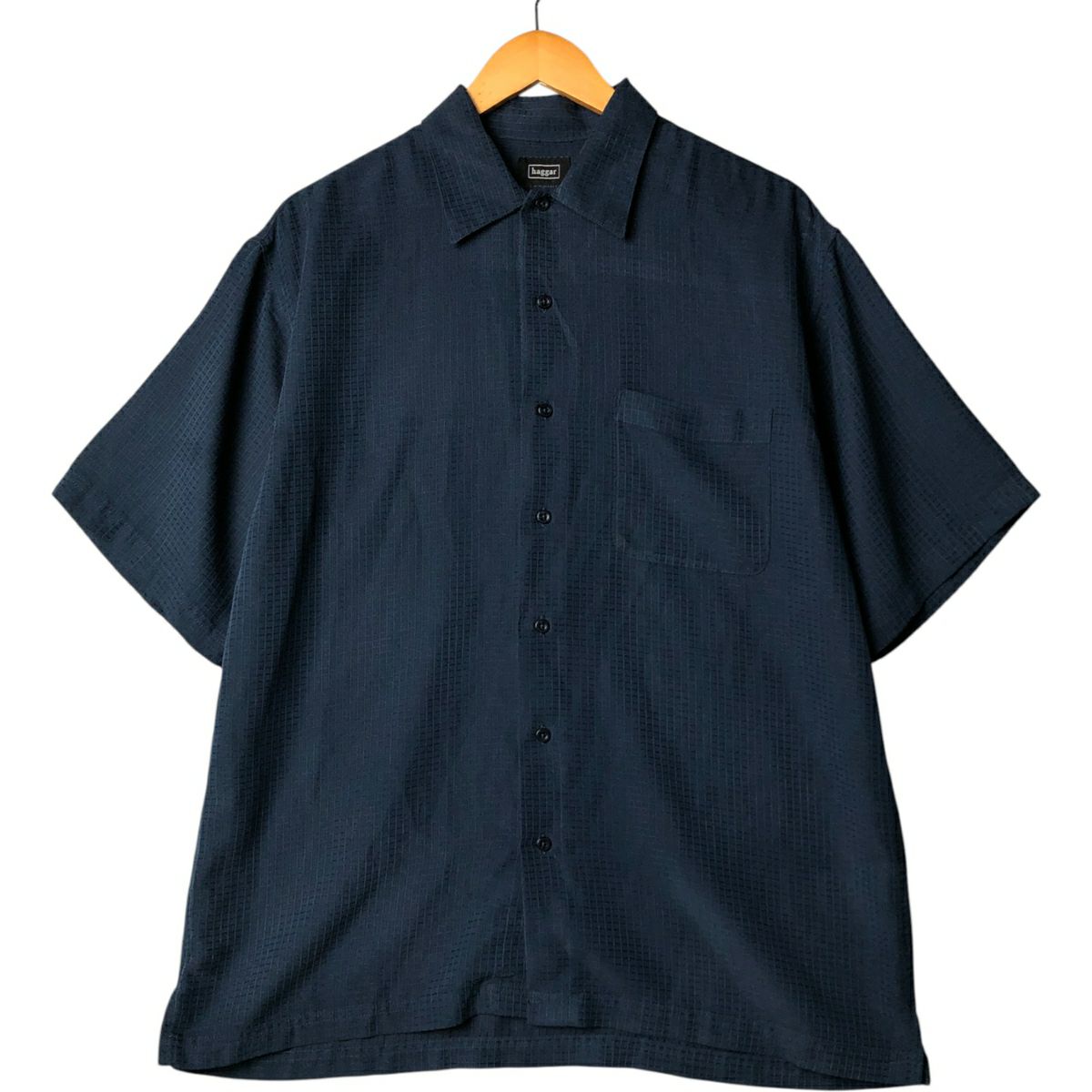 haggar レーヨン rayon スミクロ 半袖シャツ　黒　ヴィンテージ M haggar レーヨン rayon スミクロ 半袖シャツ 黒 ヴィンテージ M