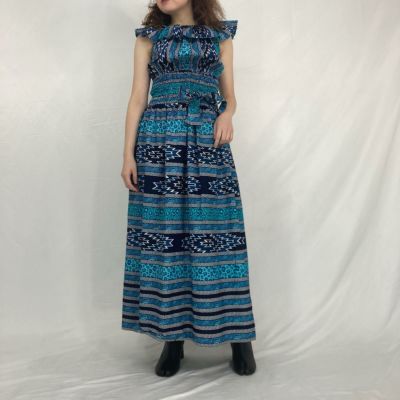 古着 総柄 アフリカンバティック セットアップ ノースリーブ