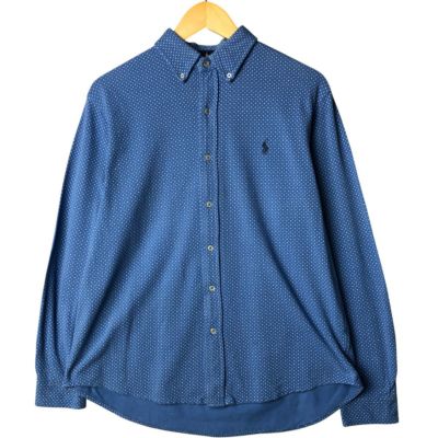 美品 ラルフローレン リネン100% チェック柄 半袖 大きめシャツ◆ブルー Mint Condition XL Caldwell オックスフォード ティールブルー