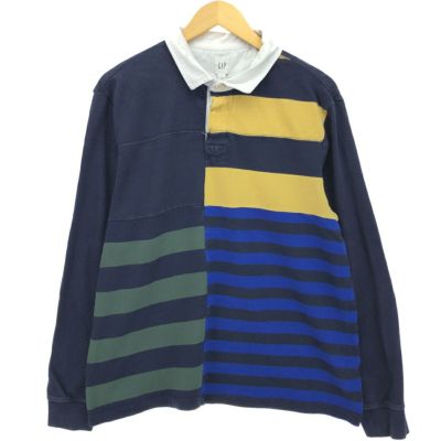 古着 ギャップ GAP ボーダー柄 クレイジーパターン 長袖 ラガーシャツ メンズL相当 /eaa471710 【中古】 【240816】