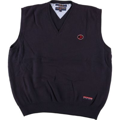 古着 トミーヒルフィガー TOMMY HILFIGER Vネック コットンニット