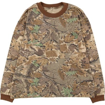 古着 MOSSY OAK 迷彩柄 リアルツリーカモ ロングTシャツ ロンT メンズL