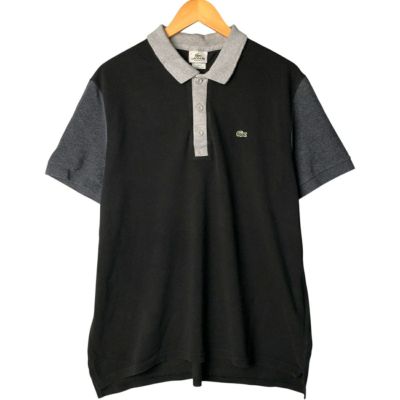 LACOSTE フレンチラコステ 半袖ポロシャツ フランス製 90s 黒色 3 希少 サイズ8 フランスデザイン ブラック】80s 90s LACOSTE 半袖