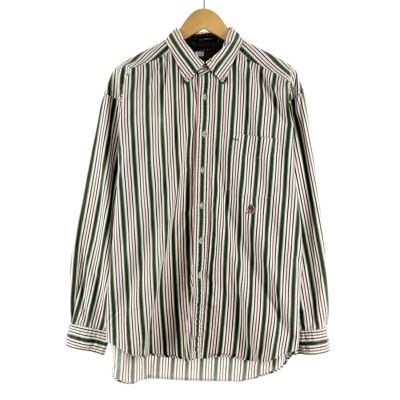 90s トミーヒルフィガー ヴィンテージストライプシャツ　ボタンダウンシャツ
