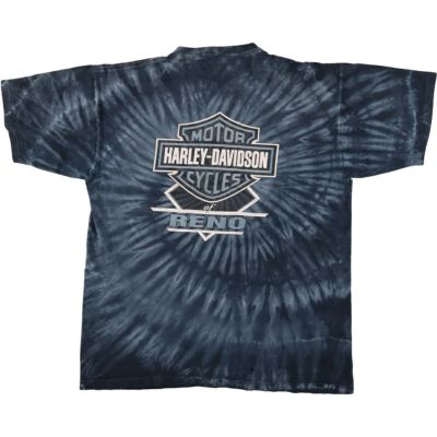 レアカラー vintage 90s Tシャツ タイヤ モーターサイクル系 古着 90年代 ハーレーダビッドソン Harley-Davidson タイダイ柄