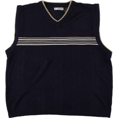 古着 NEWTEX Vネック ニットベスト メンズXL /eaa368268 【中古