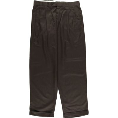 ハガー 黒 ワイドパンツ ビンテージスラックス 2タック 90s 00s USA USA 古着 DOCKERS 90s スラックス 2タック ワイド ストレート